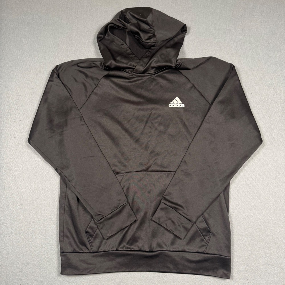Adidas Training Hoodie Mens Large Black AEROREADY Fleece Pullover HL2176